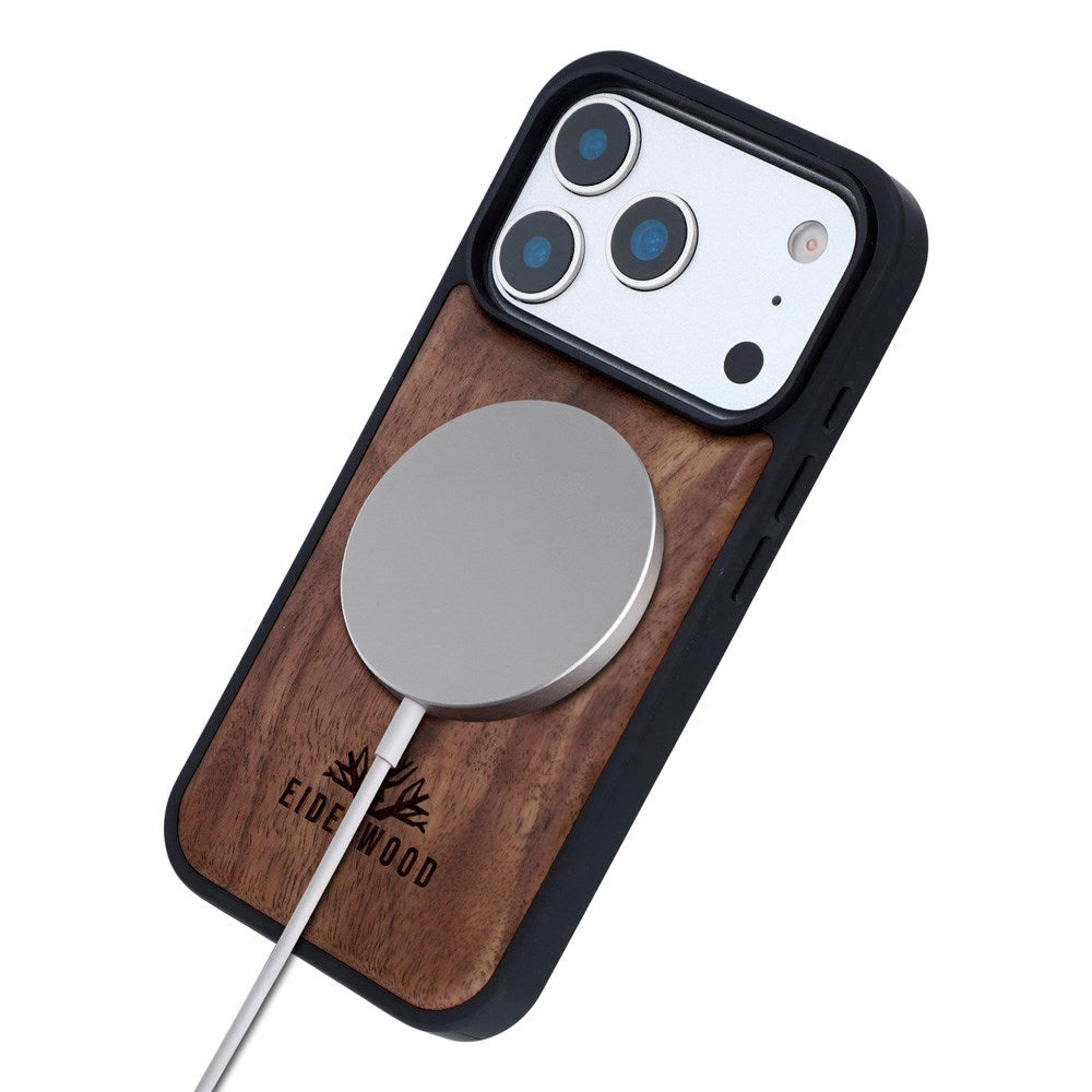 EIDERWOOD iPhone 17 Pro Magnetisk Tredeksel - MagSafe Kompatibel - Valnøtttre