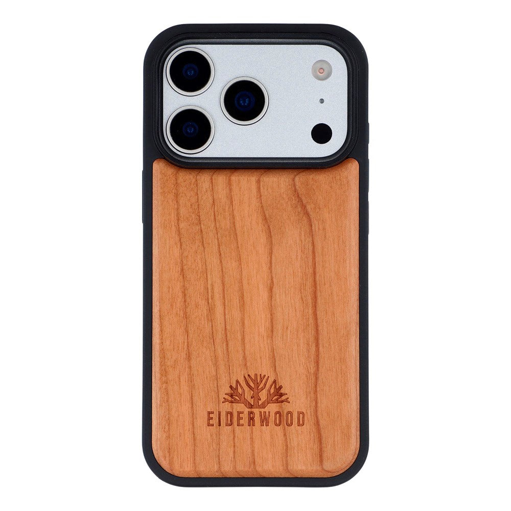 EIDERWOOD iPhone 17 Pro Magnetisk Tredeksel - MagSafe Kompatibel - Kirsebærtre