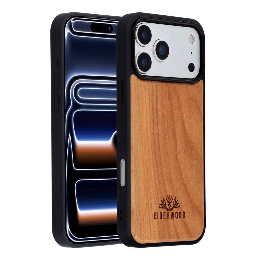 EIDERWOOD iPhone 17 Pro Max Magnetisk Tredeksel - MagSafe Kompatibel - Kirsebærtre
