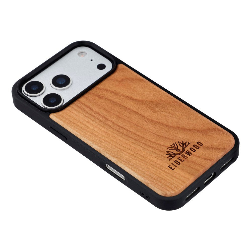 EIDERWOOD iPhone 17 Pro Max Magnetisk Tredeksel - MagSafe Kompatibel - Kirsebærtre