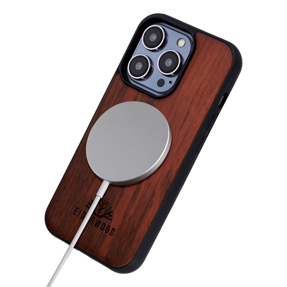 EIDERWOOD iPhone 14 Pro Magnetisk Tredeksel - MagSafe Kompatibel - Palisander
