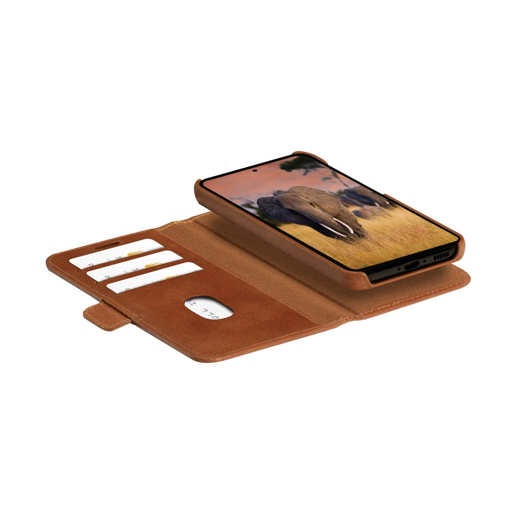 Samsung Galaxy A55 (5G) dbramante1928 Lynge 2-i-1 Ekte Skinn Flip Deksel - Tan