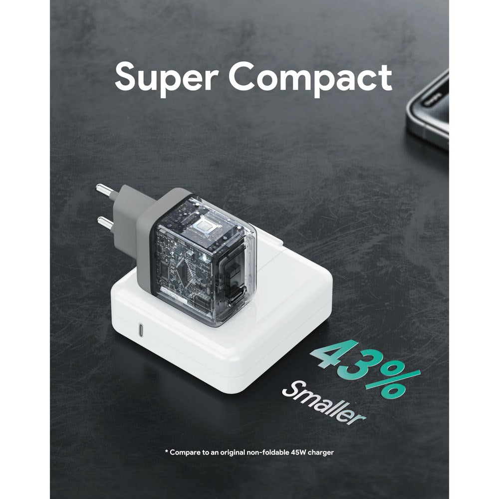 Aukey 45W PD Vegglader med 1 x USB-C - Grå