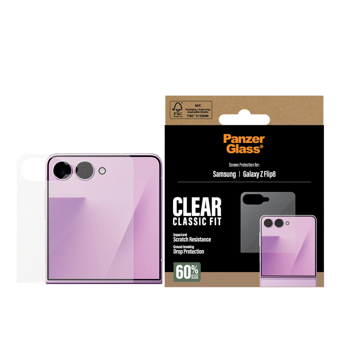 PanzerGlass® Samsung Galaxy Z Flip8 Skjermbeskytter - Gjennomsiktig
