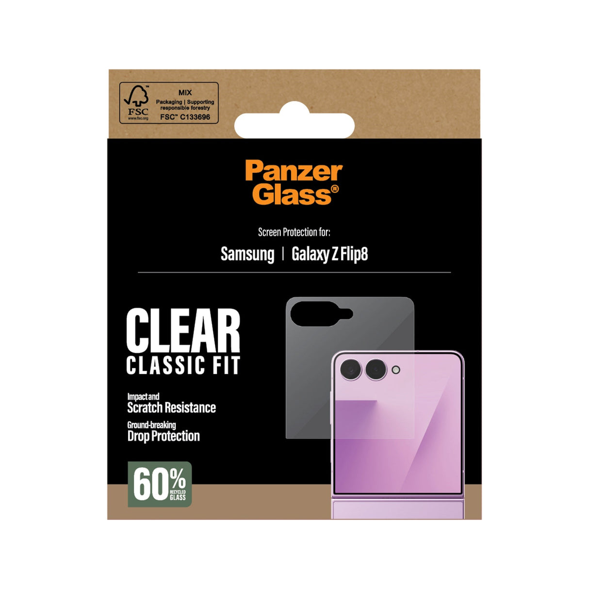 PanzerGlass® Samsung Galaxy Z Flip8 Skjermbeskytter - Gjennomsiktig