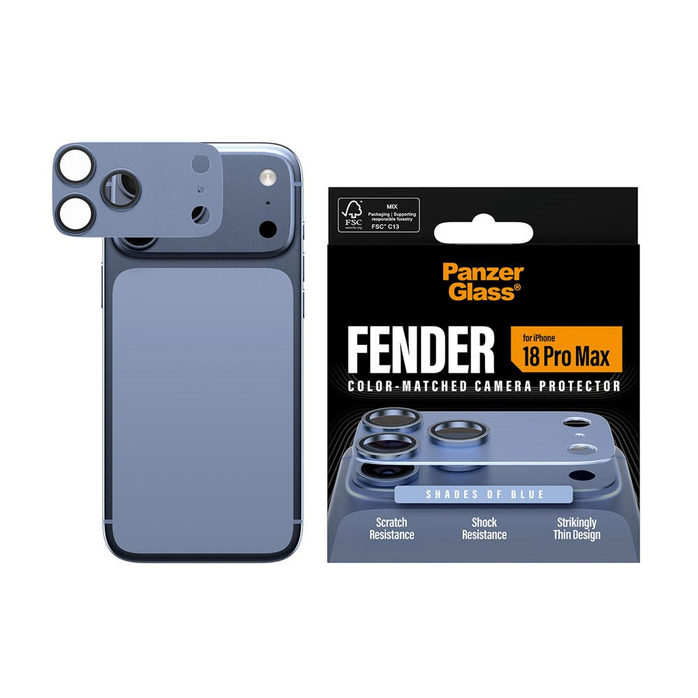 iPhone 18 Pro Max PanzerGlass FENDER Kameralinsebeskyttelse - Shades of Blue