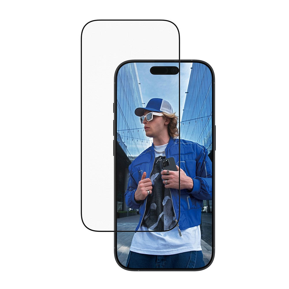 PanzerGlass iPhone 17 / 16 Pro Skjermbeskytterglass med EasyAligner - Ultra Wide Fit - Gjennomsiktig