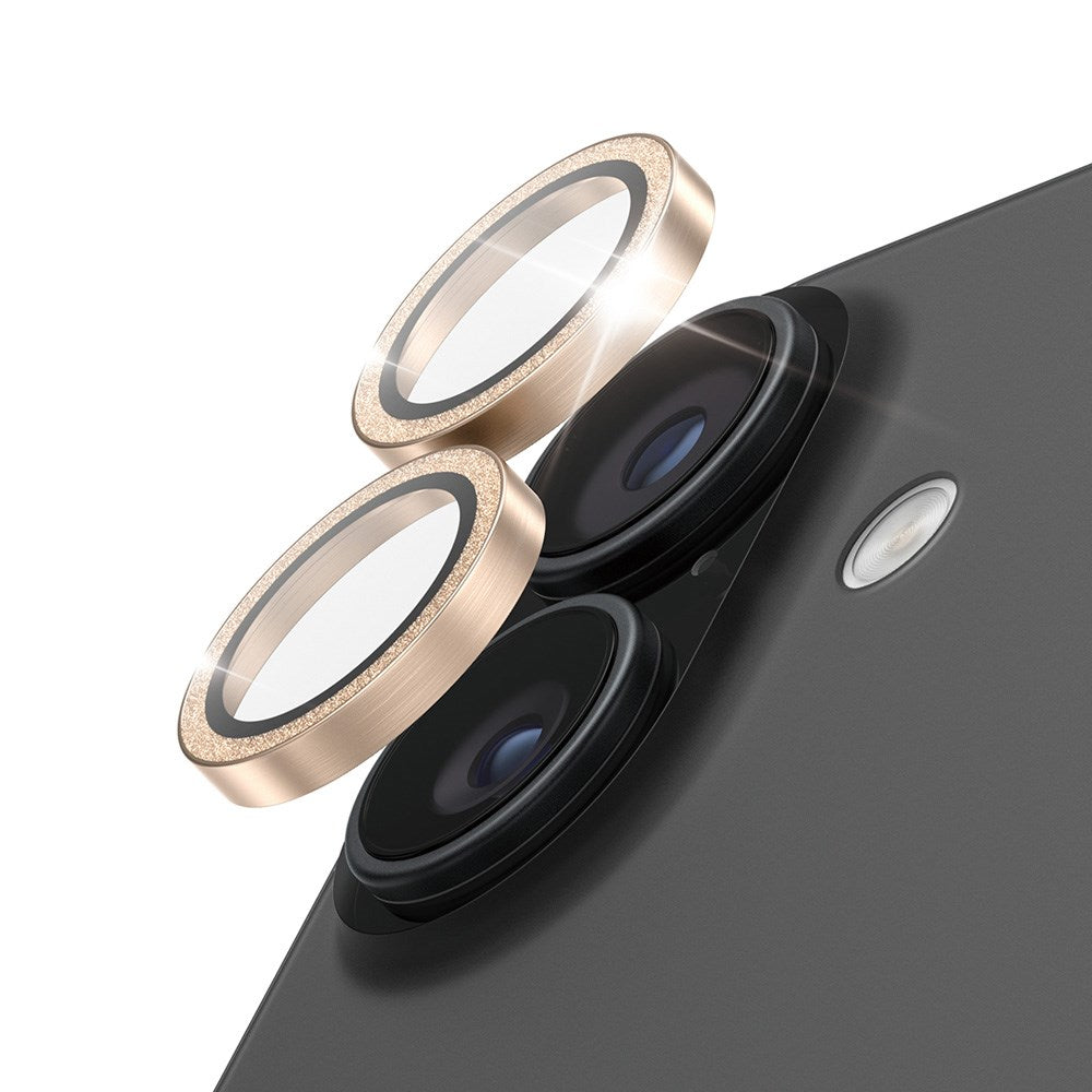 PanzerGlass iPhone 17 / 16 / 16 Plus Hoops Kameralinsebeskyttelse med Installasjonsramme - Glitter Gull