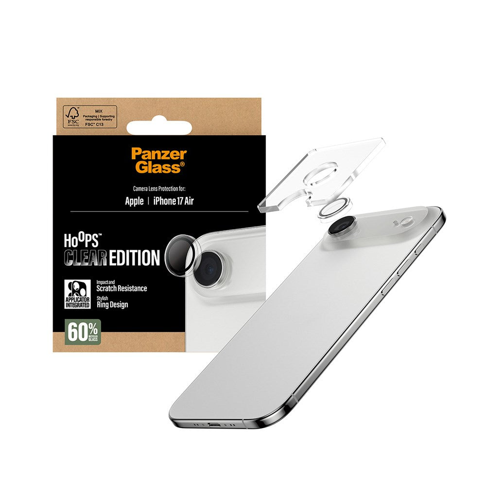 PanzerGlass iPhone Air Hoops Kameralinsebeskyttelse med Installasjonsramme - Gjennomsiktig
