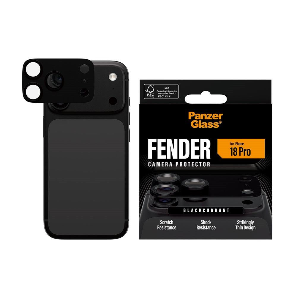 iPhone 18 Pro PanzerGlass FENDER Kameralinsebeskyttelse - Black Current