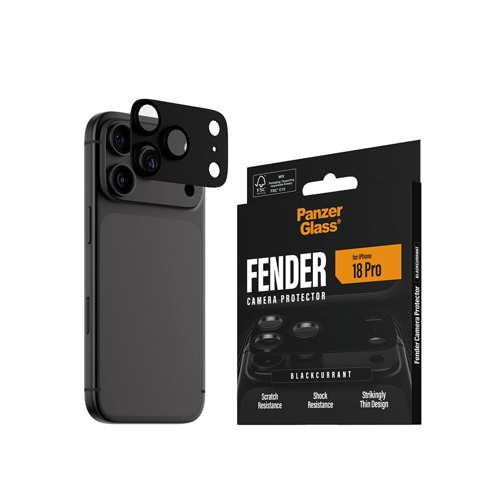 iPhone 18 Pro PanzerGlass FENDER Kameralinsebeskyttelse - Black Current