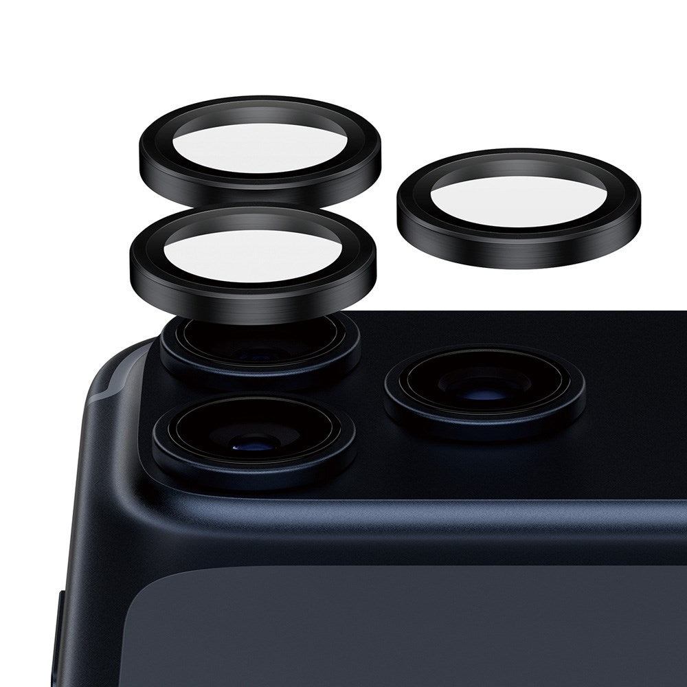 PanzerGlass iPhone 17 Pro / 17 Pro Max / 16 Pro / 16 Pro Max Ceramic Hoops Kameralinsebeskyttelse med Monteringsramme - Svart