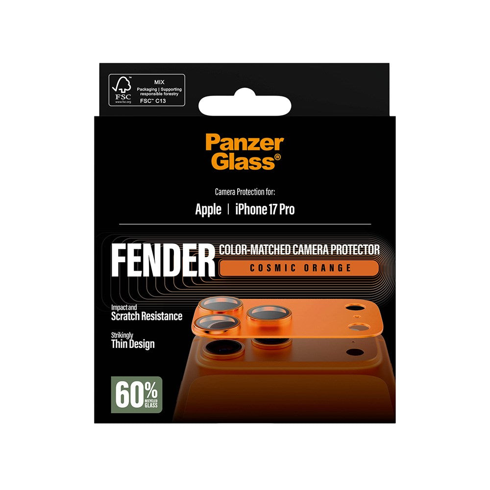 iPhone 17 Pro PanzerGlass FENDER Kameralinsebeskyttelse - Cosmic Orange
