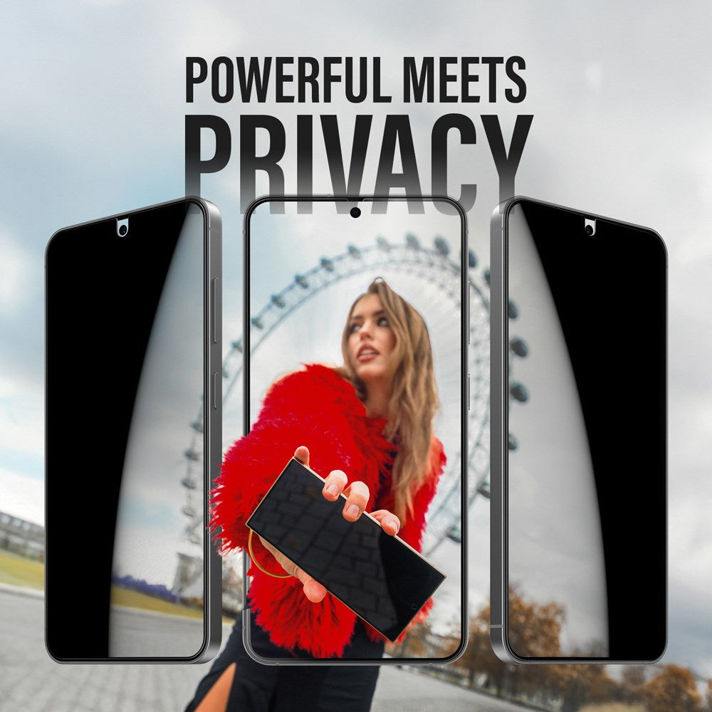 PanzerGlass Samsung Galaxy S25/S24 - Ultra-Wide Fit Skjermbeskyttelsesglass - Privacy Funksjon - Gjennomsiktig