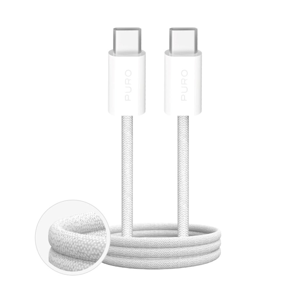 Puro Fabrik USB-C til USB-C 240W & 10 Gbps Kabel - 1 m - Hvit