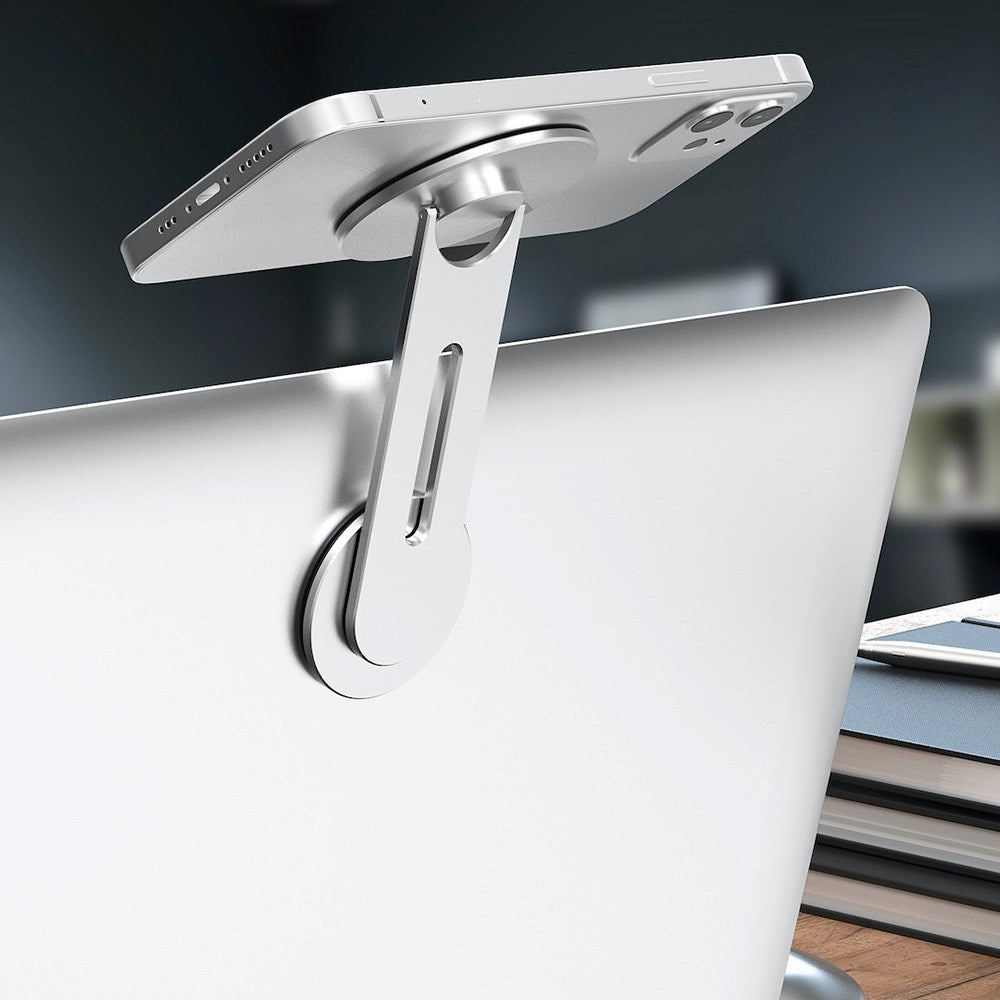 Puro Mag Mount Selvklebende Mobilholder for Datamaskin - MagSafe Kompatibel - Sølv