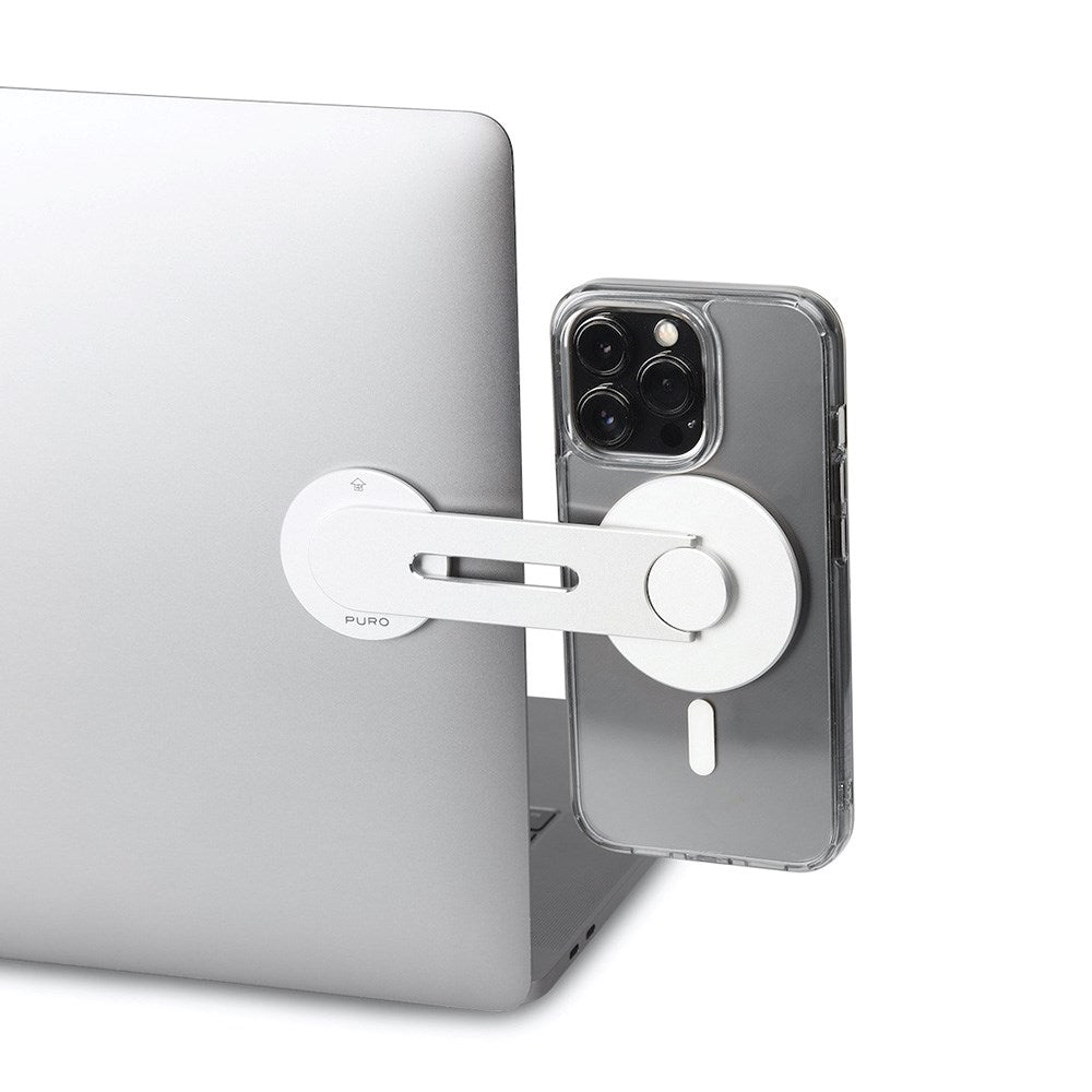 Puro Mag Mount Selvklebende Mobilholder for Datamaskin - MagSafe Kompatibel - Sølv