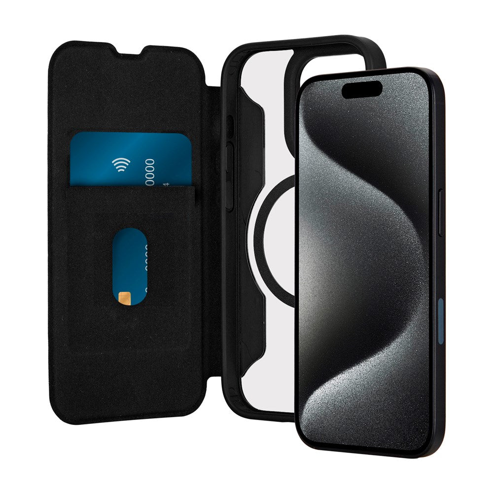 iPhone 16 Pro - Puro Booklet Flip Deksel - MagSafe Kompatibel - Svart