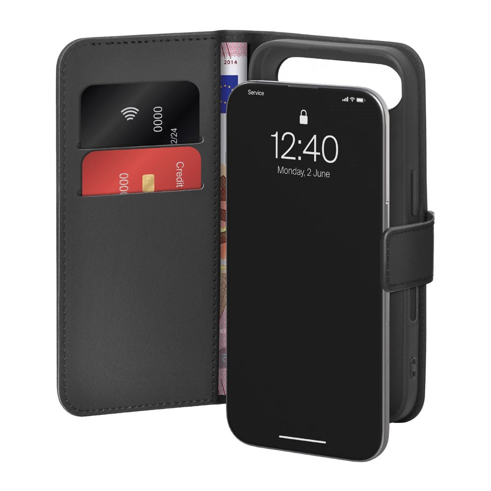 iPhone Air PURO Eco-Leather Flip Deksel med Kortholder & Stativfunksjon – Svart
