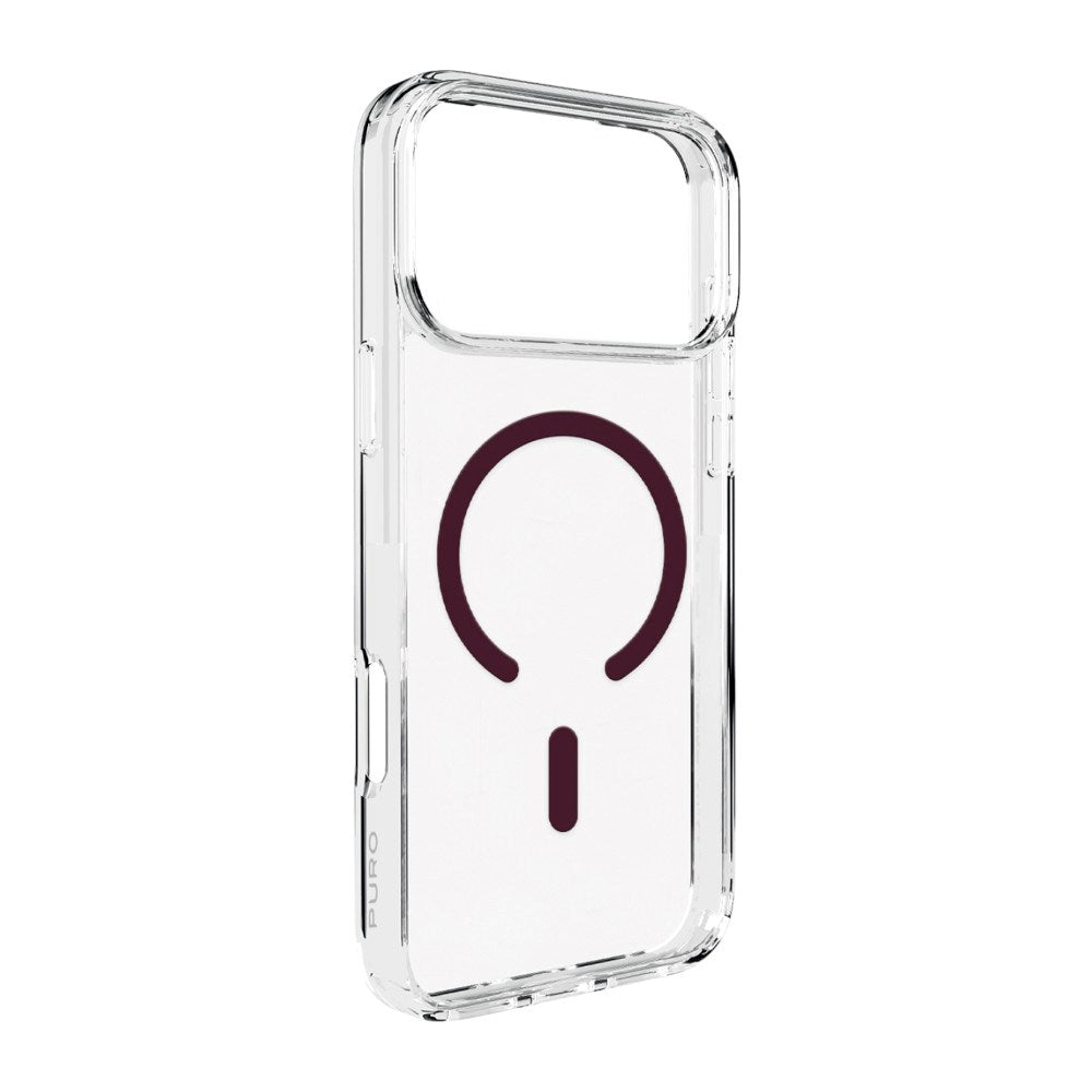 iPhone 18 Pro PURO LITE MAG Hybrid Deksel - MagSafe Kompatibel - Gjennomsiktig / Bordeaux