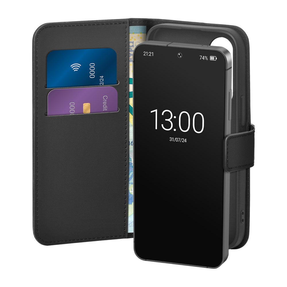 Samsung Galaxy S26+ (Plus) PURO Eco-Leather Flip Deksel m. Kortholder & Stativfunksjon - Svart