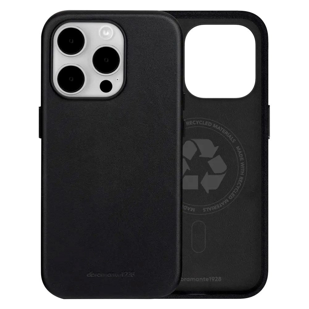 dbramante1928 iPhone 15 Pro Roskilde Deksel - 100 % Ekte Skinn - MagSafe-Kompatibel - Black