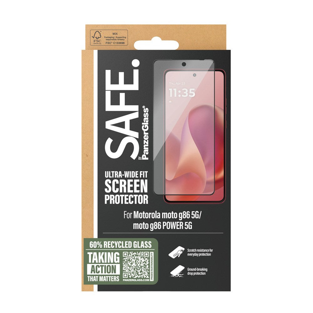SAFE by PanzerGlass Motorola Moto G86 / G86 Power Ultra-Wide Fit Skjermbeskyttelsesglass - Gjennomsiktig