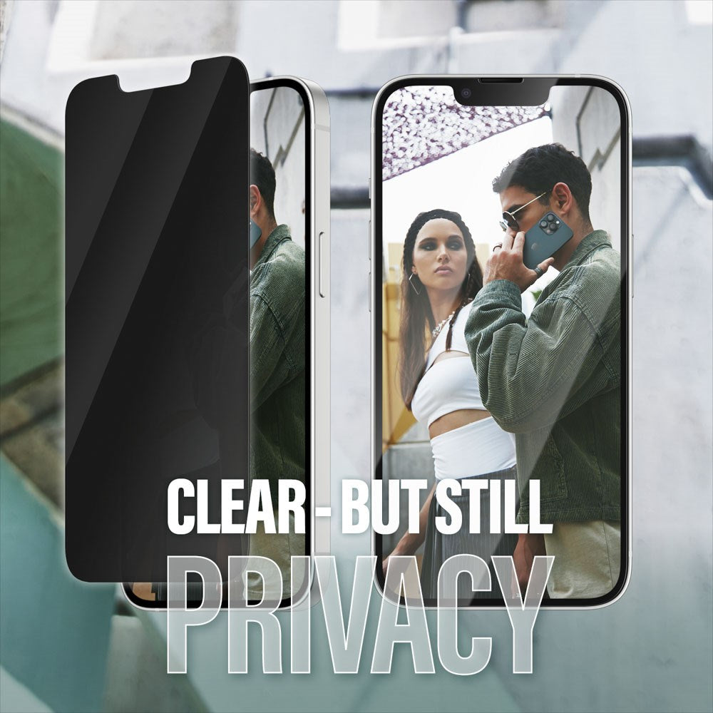 SAFE by PanzerGlass iPhone 17e / 16e / 14 / 13 / 13 Pro Ultra-Wide Fit Skjermbeskyttelsesglass - Privacy Funksjon - Gjennomsiktig