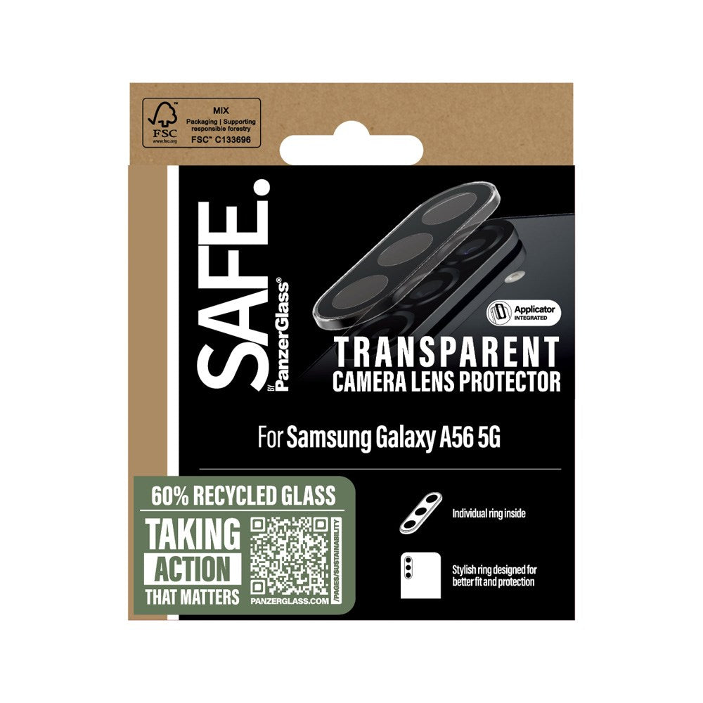 Samsung Galaxy A56 (5G) Safe By PanzerGlass Kamerabeskyttelse - Resirkulert glass - Gjennomsiktig