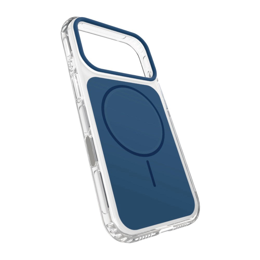 iPhone 18 Pro SBS Block Mag Deksel - MagSafe Kompatibel - Blå / Gjennomsiktig