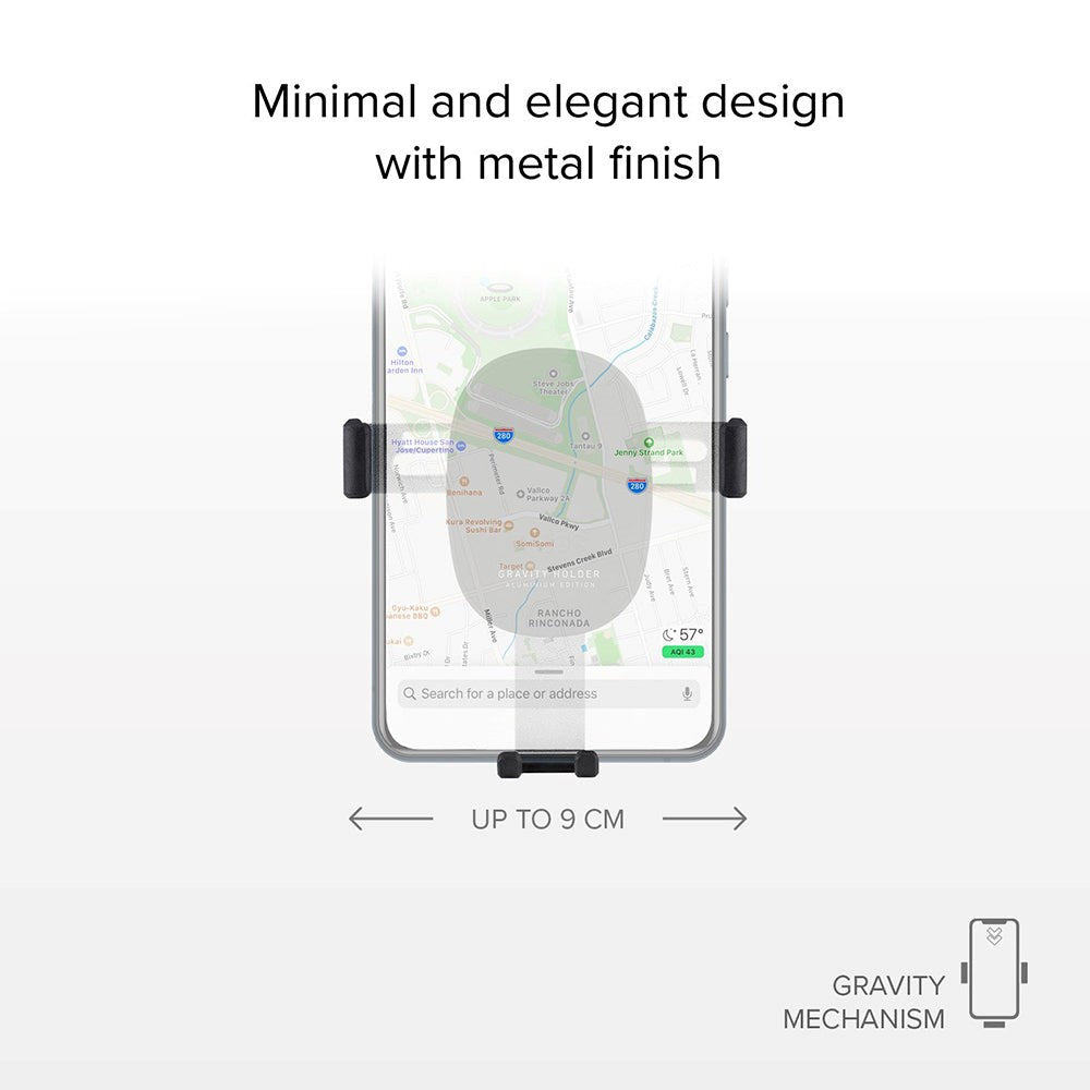 SBS Gravity Mobilholder for Bilens Ventilasjon - Max Mobil: 85mm - Svart