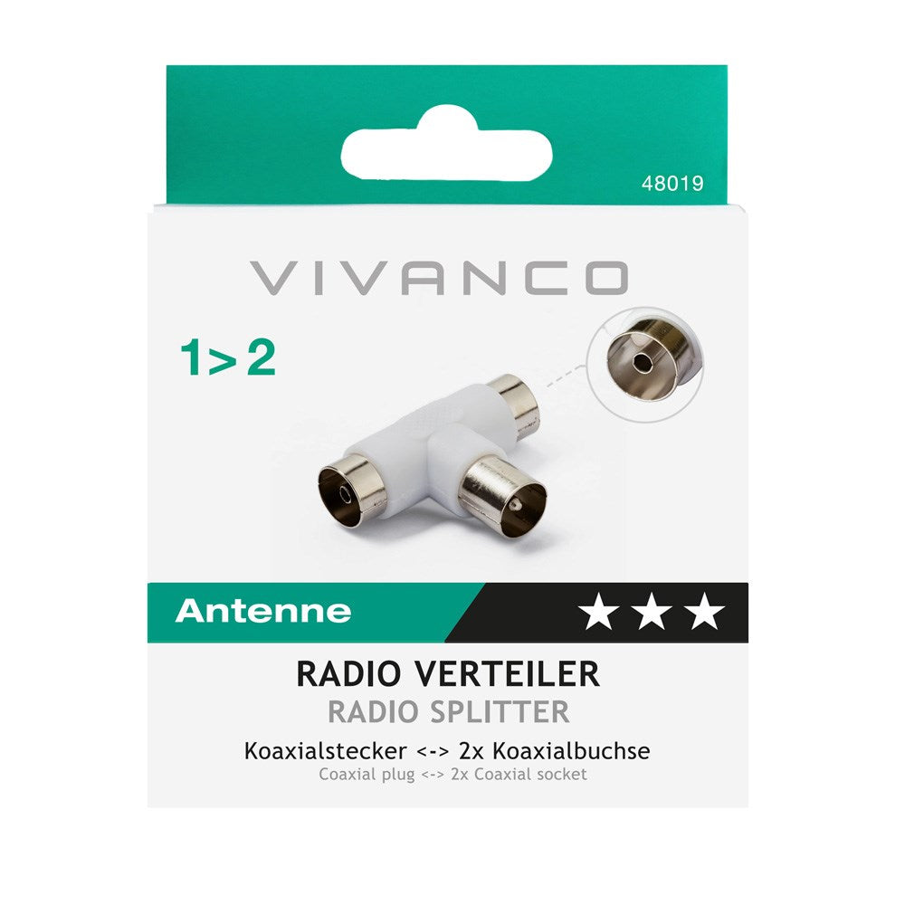 Radioadapter Treport M/F-F - Hvit