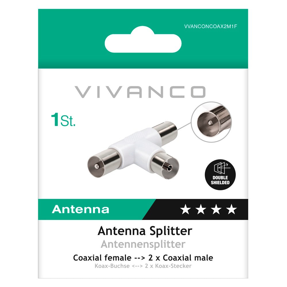 Koaksialadapter Treport F/M-M - Hvit