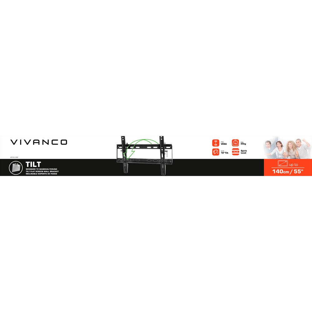 Vivanco TV-Veggfeste - Vippefunksjon - 45 kg / 55" - Svart