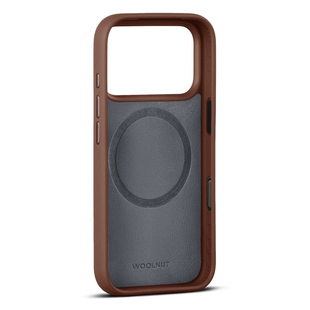 iPhone 18 Pro WOOLNUT Ekte Skinn Deksel - MagSafe Kompatibel - Brun