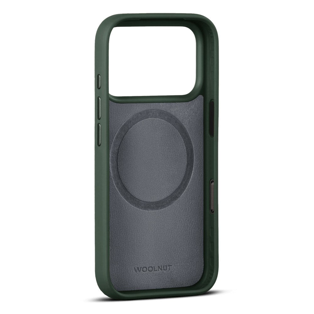 iPhone 18 Pro WOOLNUT Ekte Skinn Deksel - MagSafe Kompatibel - Grønn