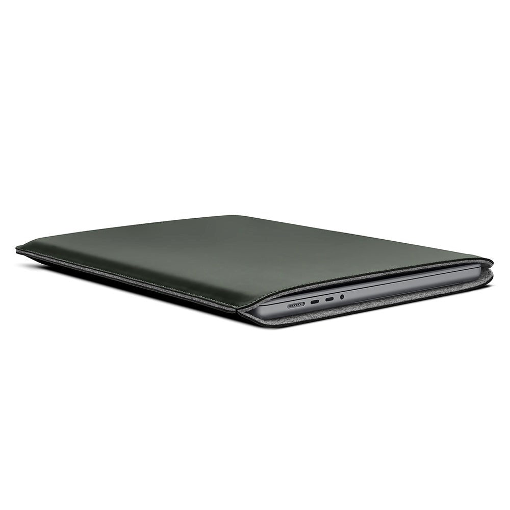 Woolnut Kunstskinn Sleeve for MacBook / Laptop (370 x 260mm) - Grønn