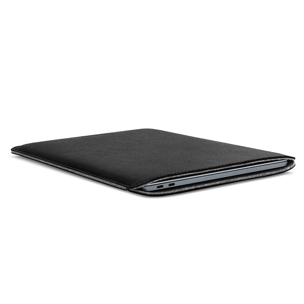 Woolnut Ekte Skinn Sleeve for MacBook / Laptop 13" (315 x 220mm) - Svart