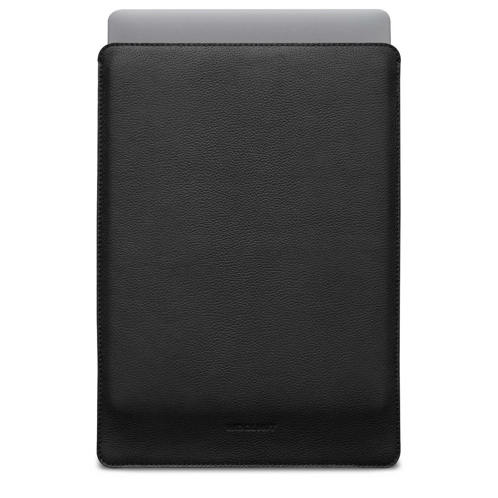Woolnut MacBook Pro 16" M5/M4/M3/M2/M1 (2026-2021) Ekte Skinn Folio Sleeve - 27.5 x 37.5 cm - Svart
