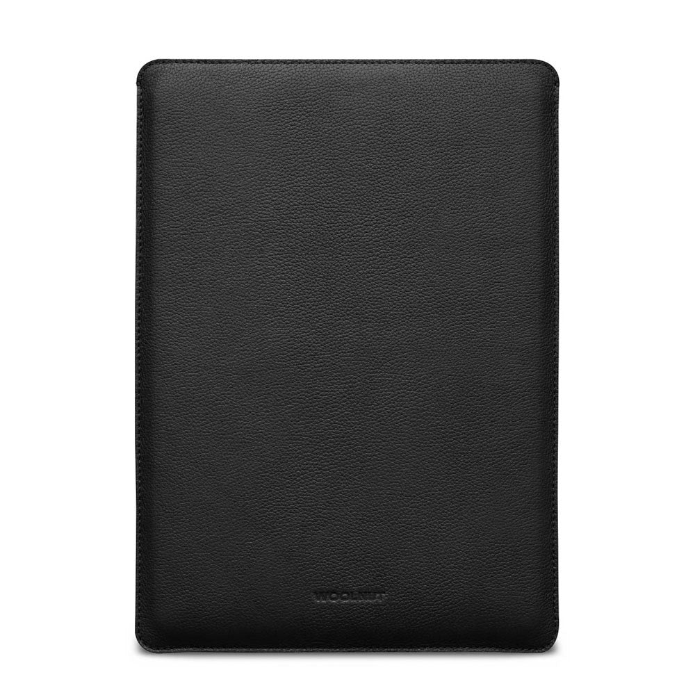 Woolnut MacBook Pro 16" M5/M4/M3/M2/M1 (2026-2021) Ekte Skinn Folio Sleeve - 27.5 x 37.5 cm - Svart