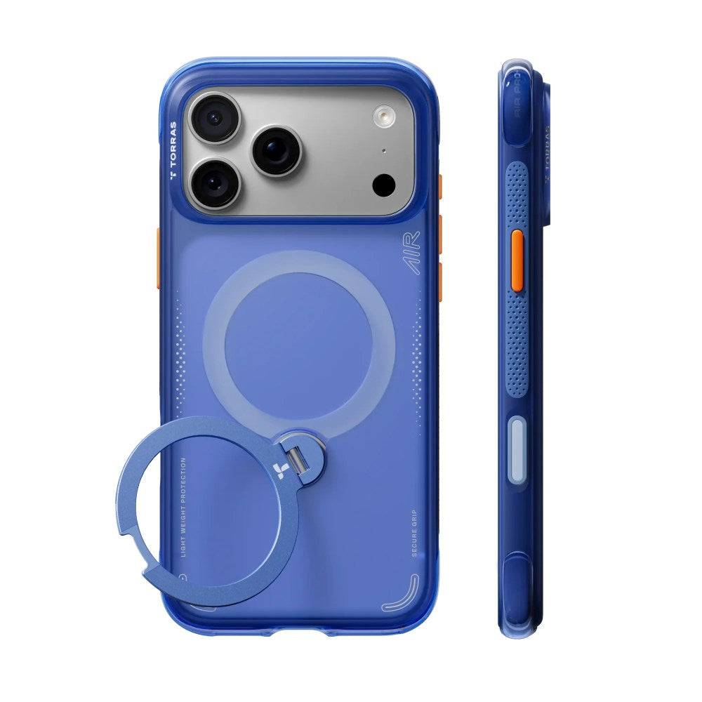 iPhone 18 Pro Max / 17 Pro Max TORRAS Ostand Q3 Air Deksel - MagSafe Kompatibel - Arctic Blue