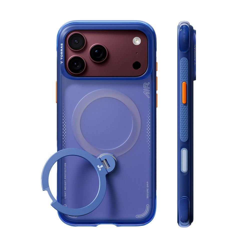 iPhone 18 Pro / 17 Pro TORRAS Ostand Q3 Air Deksel - MagSafe Kompatibel - Arctic Blue