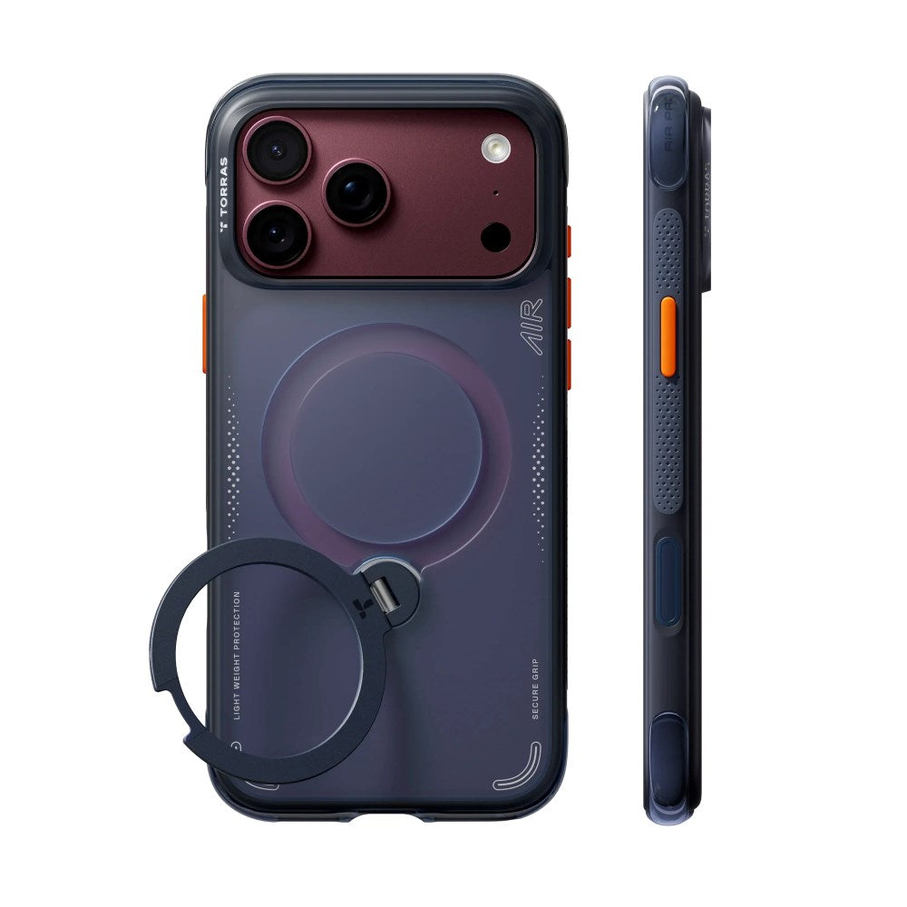 iPhone 18 Pro / 17 Pro TORRAS Ostand Q3 Air Deksel - MagSafe Kompatibel - Deep Blue
