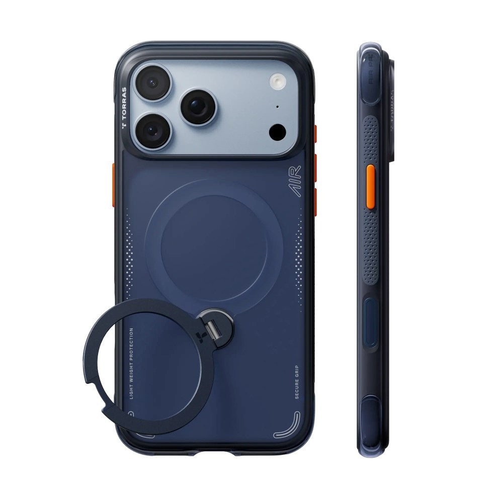 iPhone 18 Pro / 17 Pro TORRAS Ostand Q3 Air Deksel - MagSafe Kompatibel - Deep Blue