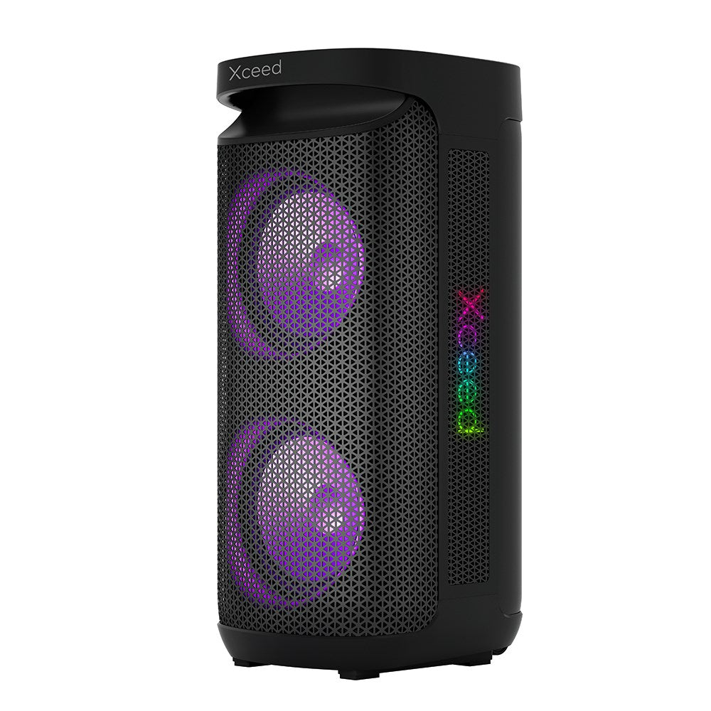 Xceed Sound 10" Bluetooth Høyttaler med Trådløs Mikrofon & Lysshow - svart