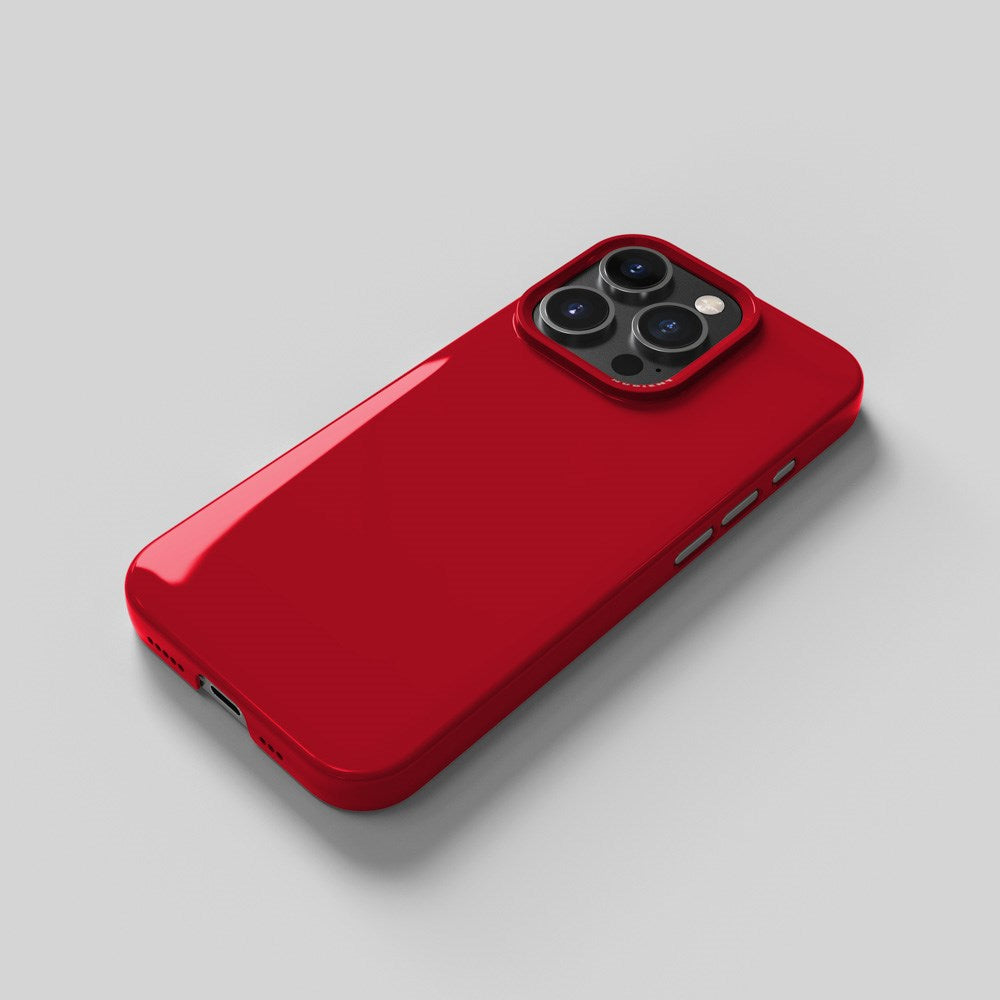 Nudient Thin Case iPhone 16 Pro Deksel - MagSafe Kompatibel  - Cherry Red Gloss
