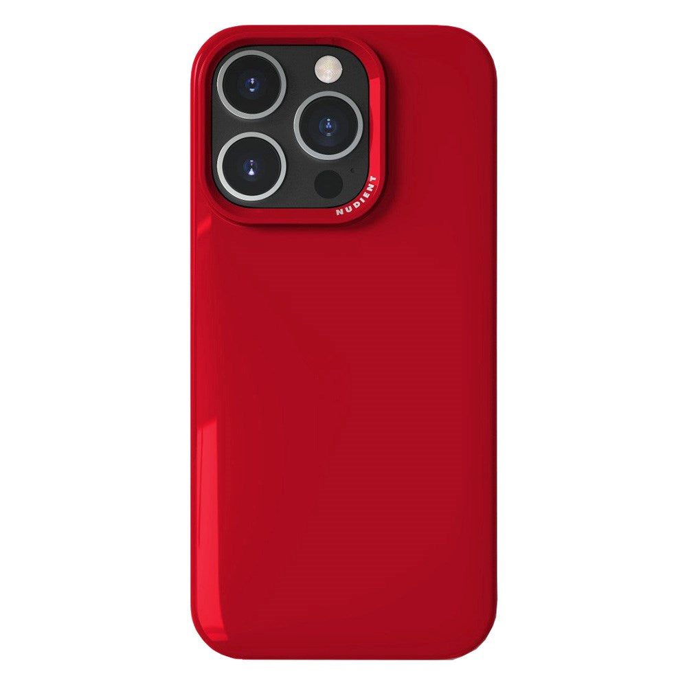 Nudient Thin Case iPhone 16 Pro Deksel - MagSafe Kompatibel  - Cherry Red Gloss