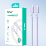 Aukey CB-SCC101 100W USB-C til USB-C-Kabel - 1m - Lilla