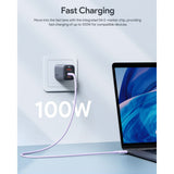 Aukey CB-SCC101 100W USB-C til USB-C-Kabel - 1m - Lilla