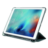 iPad 9.7 (2018-2017) / iPad Air / iPad Air 2 Tri-Fold Flip Deksel m. Fleksibel Bakside - Mørk Grønn